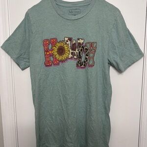 Howdy Graphic Tee with Sunflower